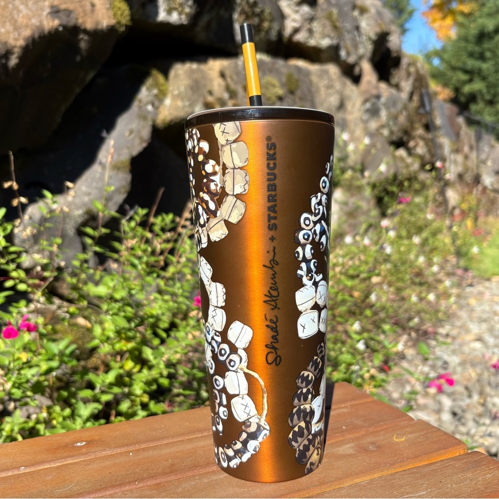 STARBUCKS X SHADE AKANBI Batik Beads 24 OZ Stainless Steel Cold Cup Water Tea - Picture 4 of 9